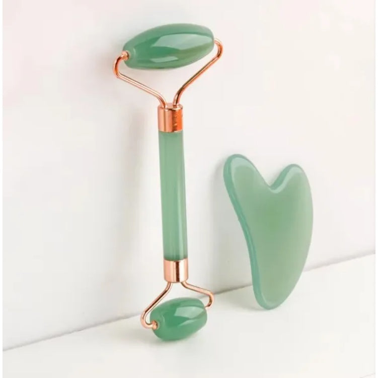 Gua Sha Facial Massage Set - 2-Piece Natural Resin Face Sculpting Tools